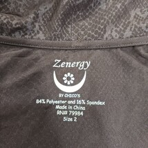 Zenergy by Chico's RN#79984 Women's Brown Full Zip Hooded Vest Pockets Size 2 image 3