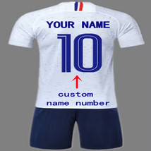 Custom Soccer French Jersey suit for Men Kids Any Name Number 2018 white Youth - $49.55