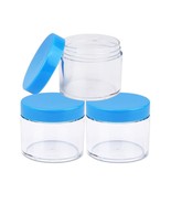 3 Pieces 2Oz/60G/60Ml Hq Acrylic Leak Proof Clear Container Jars W/Blue Lid - $13.99