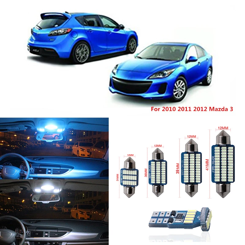 9pcs Canbus T10 Car LED Light Bulbs Interior Kit For 2010 2011 2012 3 Sedan or H - £111.57 GBP