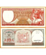 SURINAME 1963 UNC 10 Gulden Banknote Paper Money Bill P-121b - £1.57 GBP