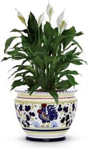 Cachepot Planter Vase Deruta Majolica Orvieto Rooster Small Blue Ceramic - £214.75 GBP