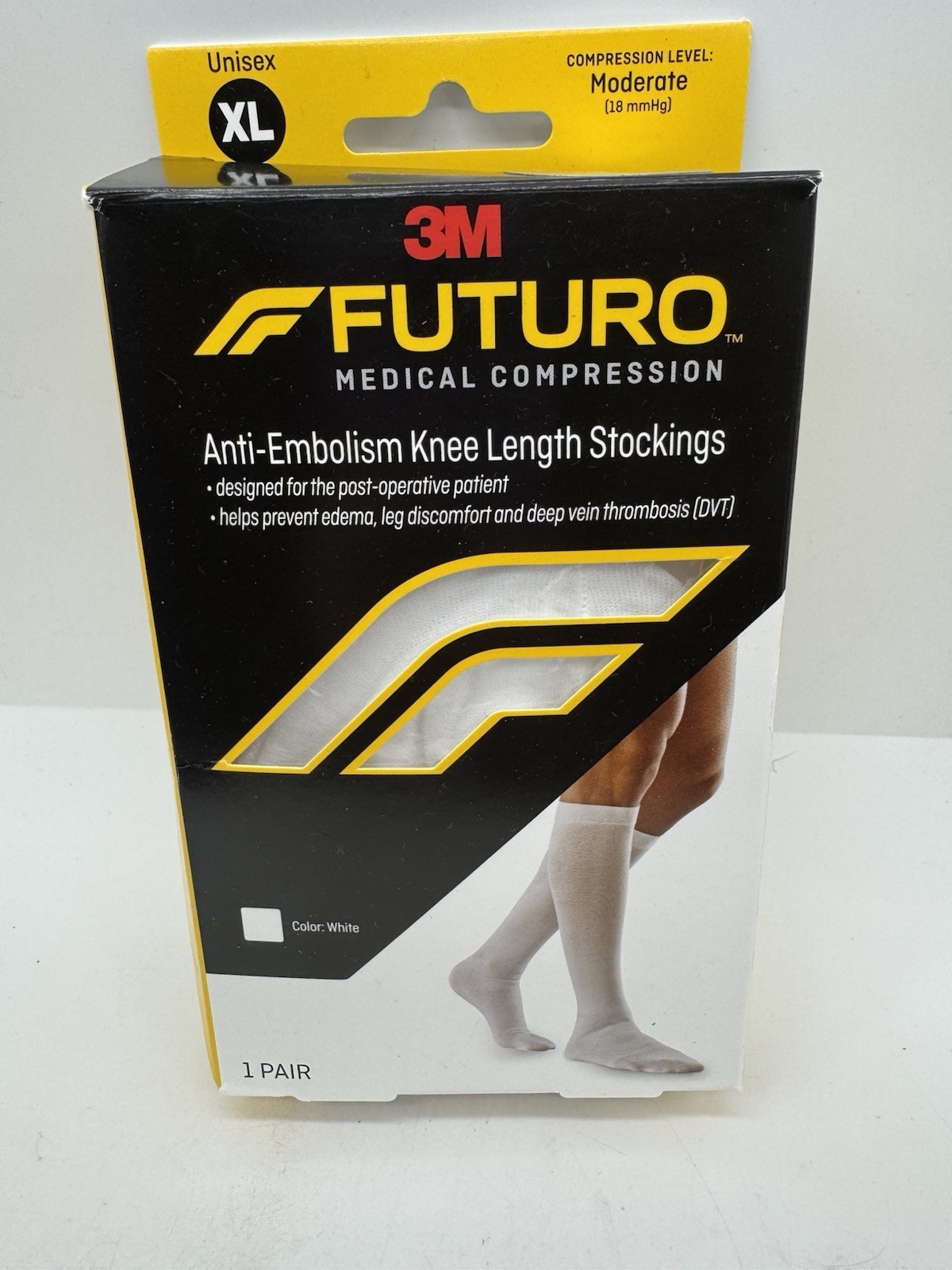 FUTURO XL Knee High Length Stockings Compression Sock White COMBINE SHIP - $8.59