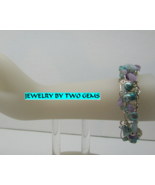 B23 sterling silver teal pearl turquoise amethyst and fluorite cuff - $86.34 CAD