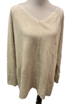 T by Talbots Women&#39;s Ribbed V-Neck Sweater Beige 3X - $37.99