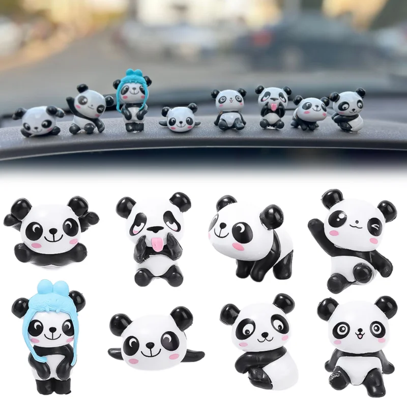Cute Panda Car Ornaments Toys Dashboard Funny Panda Animals Styling Deco... - £8.62 GBP