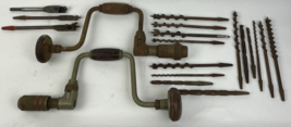 Vintage 2 x Sweep Ratcheting Hand Auger with 17 x Assorted Bits Brace LOT - LOOK - £46.71 GBP