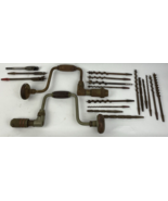 Vintage 2 x Sweep Ratcheting Hand Auger with 17 x Assorted Bits Brace LO... - $81.48 CAD