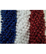 72 Red White Blue Memorial 4th July Mardi Gras Beads Necklaces Party Favors - $24.99