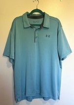 Under Armour Golf Polo Shirt Size XXL Teal Blue Gray Short Sleeve Athletic - $34.65