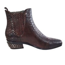 Donald J Pliner Milann Studded Heel Leather Bootie Dark Brown Vintage Py... - £115.85 GBP