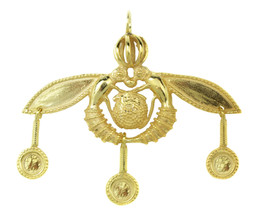 Minoan Malia Bees -  Sterling Silver 24K/ Gold Plated Pendant - XL - $82.00