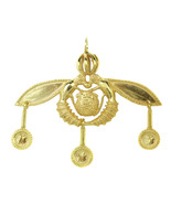 Minoan Malia Bees -  Sterling Silver 24K/ Gold Plated Pendant - XL - £65.54 GBP