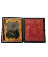 Daguerreotype photo Woman Lady gold jewelry Photograph si... - $449.94