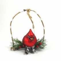 Gallarie II Christmas Ornament Cardinal Bird  on a pinecone  - £10.67 GBP