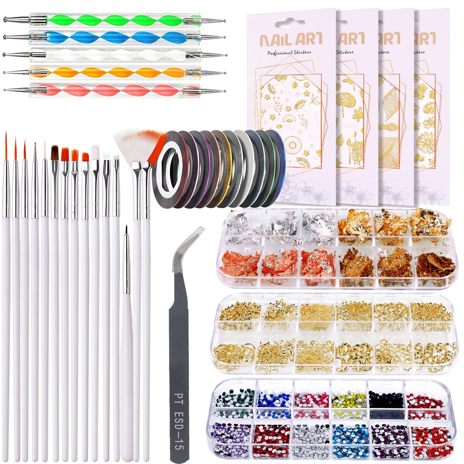YIKOOLIN Diy Nail Decor Accessories Nail Brushes For Manicure Products Painting - £30.16 GBP