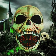 4 Ft Halloween Inflatables Skull Outdoor Decorations Blow Up Yard Scary ... - $46.99