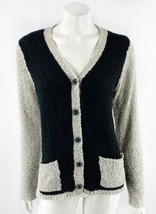 My Amelia James Cardigan Sweater Medium Gray Black Marled V Neck Hi Lo Pockets - £18.69 GBP