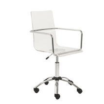 White Swivel Adjustable Task Chair Plastic Back Steel Frame - £482.08 GBP
