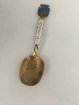 David Andersen Oslo Norway Enamel Sterling Silver Souvenir Spoon Gold Washed - £30.12 GBP