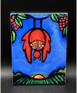Signed Tile By Noelle Dass Bat Reading Hemingway If the Sun Also Rises C... - $80.94 CAD