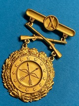 U.S. USAMM, EXCELLENCE IN COMPETITION EIC, RIFLE, GOLD, BADGE, PINBACK, ... - $64.35