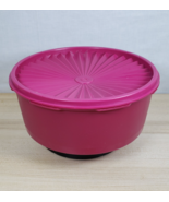 Tupperware Fuscia Servalier Stacking Cookie Canister 1.8L 7 .5 Cups with... - $38.47