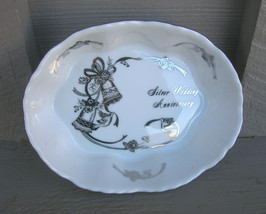 Old Vintage Lefton Silver Wedding Anniversary Open Candy Dish 03106 Japan - £7.90 GBP