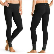 Athleta Activewear Leggings Plie Tight Black L New Gym Yoga Dance Gray Scrunch - $39.65