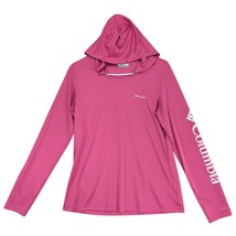Columbia Women&#39;s M Athletic Hoodie Top, Omni-Shade Pink Long Sleeve Logo... - $25.00