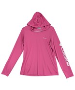 Columbia Women&#39;s M Athletic Hoodie Top, Omni-Shade Pink Long Sleeve Logo... - $34.19 CAD
