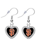 San Francisco Giants Crystal Heart Earrings Pierced - $28.91 CAD