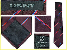 Dkny Donna Karan Cravatta Uomo 100% Seta Made Italy *Sconto Qui* DK02 T0P - £18.80 GBP