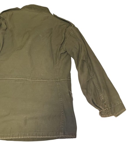 Vintage 70s US Army M-65 Field Jacket Olive Drab Distressed Faded Military Coat image 10
