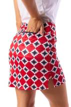NWT GOLFTINI SERENTIPITY Red Black White PullOn Knit  GOLF SKORT S M L XL XXL image 2