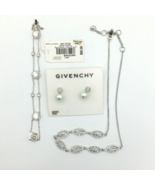 GIVENCHY silver-tone clear crystal earrings bracelet &amp; choker necklace set - $60.00