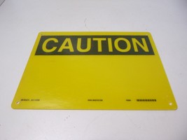 BRADY 47002 Caution Sign 14&quot; W, 10&quot; H Fiberglass Black and Yellow - £20.37 GBP