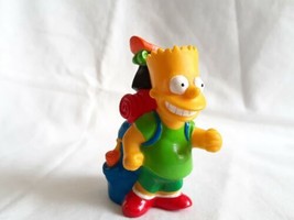 1990 Simpsons PVC Figure Burger King Camping Bart Simpson 3" Vintage Backpack - $3.69