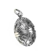  Gerochristo 3464 -  Sterling Silver Ornate Egg Locket Pendant  - £145.52 GBP