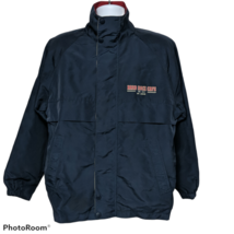Vtg 80s Hard Rock Cafe St Louis Mens Coat Size Small Zip Up Solid Blue Pockets - £103.53 GBP