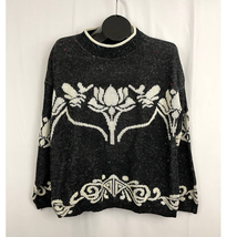 VTG Floral Pullover Sweater Top Women&#39;s Confetti LARGE Oversized - £17.71 GBP