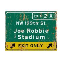 Retro Joe Robbie Stadium Miami Highway Metal Sign - $24.00+