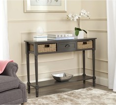Winifred Grey Wicker Console Table With Storage From The Safavieh Americ... - $186.99