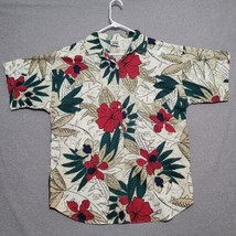 Flamingo Bay Mens Hawaiian Shirt Sz M Medium Camp Floral  - $23.87