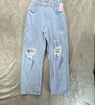 Women&#39;s Super-High Rise Distressed Baggy Jeans - Wild Fable Light Wash 6 - $22.99