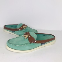 Sebago Docksides Aqua Green Leather Slip On Boat Shoes Women’s 10 W - £23.45 GBP