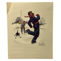 Norman Rockwell Print Adventures of Grandpa and Me Vtg Embossed Winter Scene - £10.20 GBP