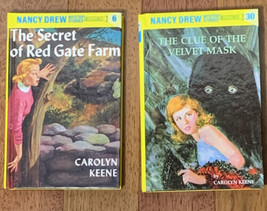 Vtg Nancy Drew Mystery Stories Secret Red Gate Farm Clue Of Velvet Mask 2 Books - £6.18 GBP