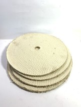 QTY-4 Sisal Buffing Disc Polishing Wheel 12 X 3/8 X 1 Inch Arbor Spiral Sewn - £42.81 GBP