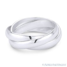 3mm Half-Dome Triple-Band .925 Sterling Silver Stackable Right-Hand Rolling Ring - £16.75 GBP+